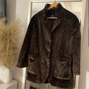 ⭐️ HOST PICK ⭐️ The Kooples Leopard-Print Faux Fur Coat size s/m , retail 800$